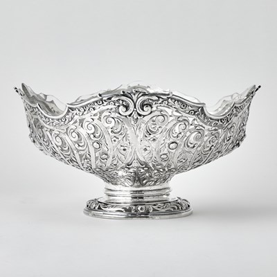 Lot 169 - Continental Silver and Glass Centerpiece Bowl