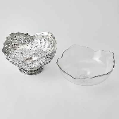 Lot 169 - Continental Silver and Glass Centerpiece Bowl