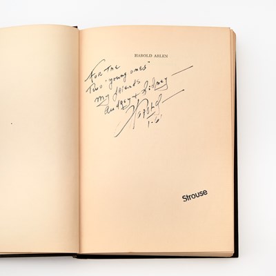 Lot 2 - Inscribed copy of Harold Arlen's biography, Happy with the Blues