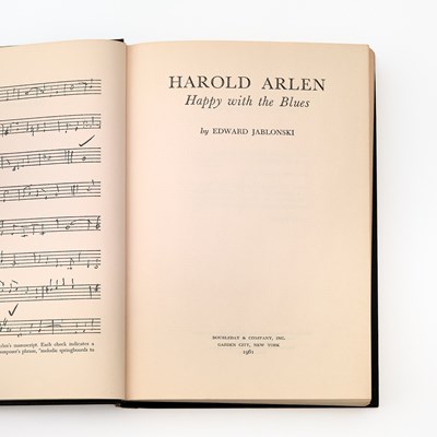 Lot 2 - Inscribed copy of Harold Arlen's biography, Happy with the Blues
