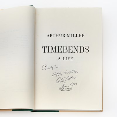 Lot 3 - Arthur Miller's autobiography inscribed to Charles Strouse