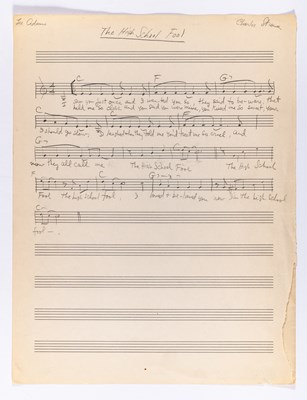 Lot 12 - The holograph musical manuscript to an early Strouse and Adams collaboration