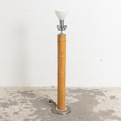 Lot 176 - Bamboo and Chrome Floor Lamp