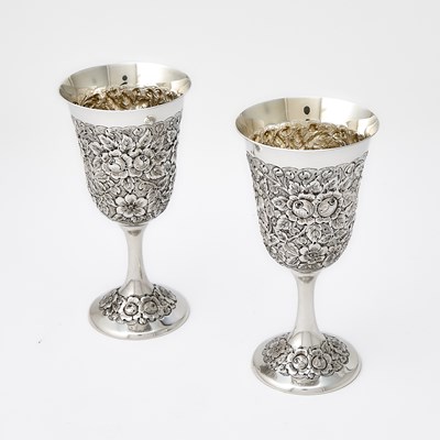 Lot 301 - Pair of American Sterling Silver Goblets