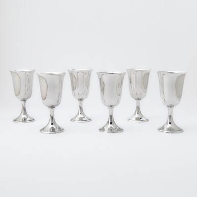 Lot 300 - Set of Six American Sterling Silver Goblets
