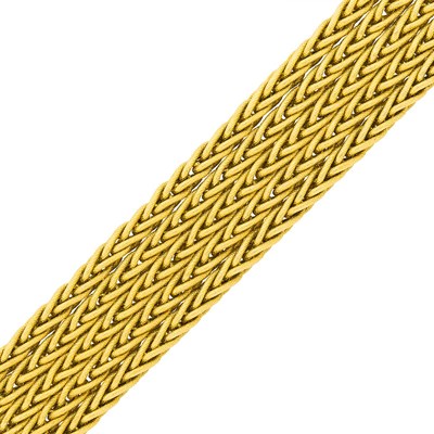 Lot 90 - Wide Five Strand Gold Bracelet