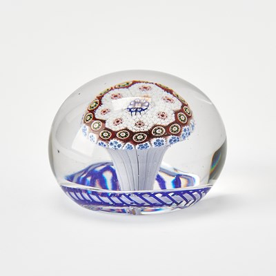 Lot 291 - Baccarat Mushroom Torsade Concentric Millefiori Glass Paperweight