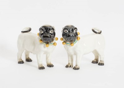 Lot 203 - Pair of Porcelain Pugs