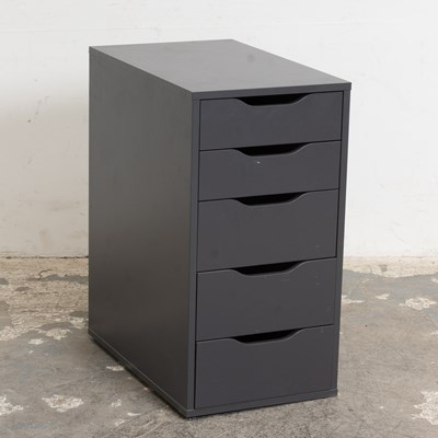 Lot 211 - Modern Style Slate Painted Slim File Drawers