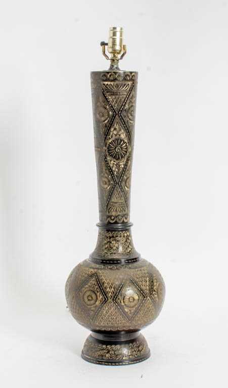 Lot 47 - Etched Metal Table Lamp
