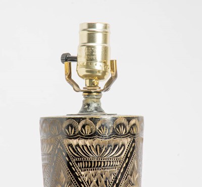 Lot 47 - Etched Metal Table Lamp