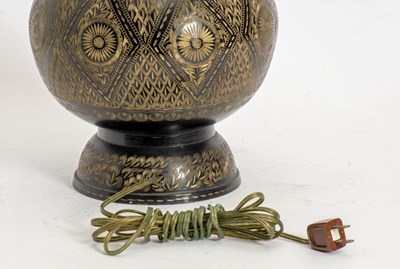 Lot 47 - Etched Metal Table Lamp