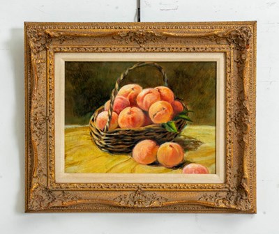 Lot 334 - Oil Painting - Peaches