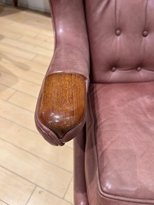 Lot 204 - Hans Wegner Oak "Papa Bear" Lounge Chair and Associated Ottoman