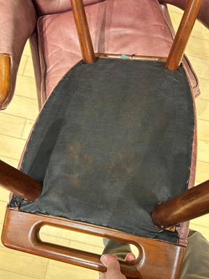 Lot 204 - Hans Wegner Oak "Papa Bear" Lounge Chair and Associated Ottoman