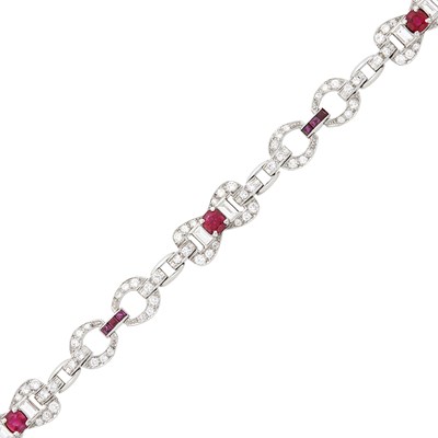 Lot 68 - Platinum, Ruby and Diamond Bracelet