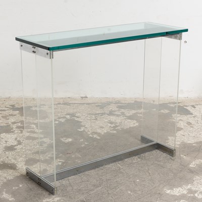Lot 227 - Acrylic and Chrome Glass Top Console