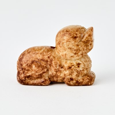 Lot 429 - A Chinese Mottled Jade Carving of a Qilin