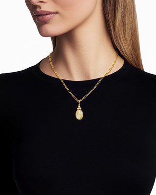 Lot 3 - Temple St. Clair Gold, Moonstone and Diamond Pendant-Necklace