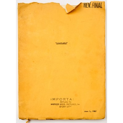 Lot 129 - An intriguing final shooting script for Casablanca