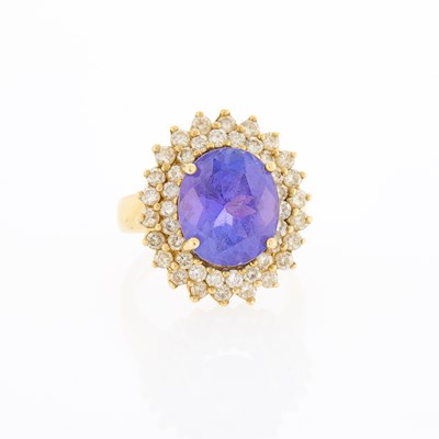 Lot 1231 - Gold, Tanzanite and Diamond Ring