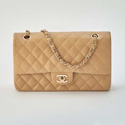 Lot 1190 - Chanel Beige Lambskin Flap Bag