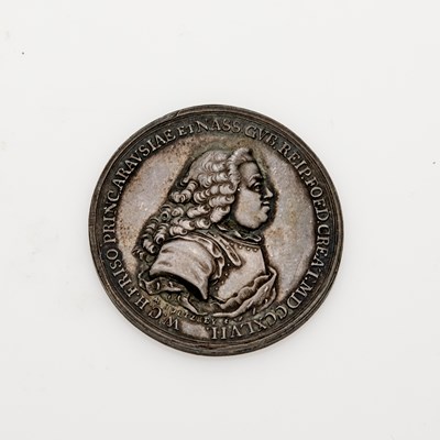 Lot 90 - Netherlands. 1747-dated Leiden University Prince William IV of Orange Medal. Silver. 32mm. 12g. Uncirculated.