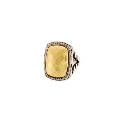 Lot 1296 - David Yurman Silver, Gold and Diamond 'Albion' Ring