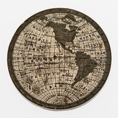 Lot 82 - Great Britain. c. 1820 World Map Medal. White Metal. 74mm. 107.1g. Uncirculated Details.