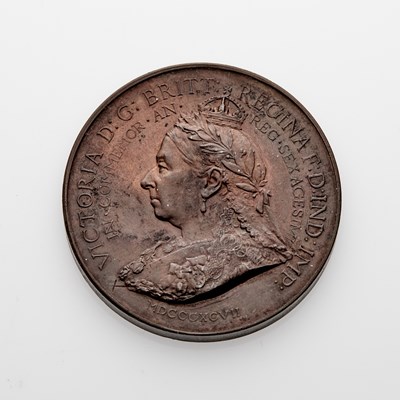 Lot 88 - Great Britain. 1897 Queen Victoria Diamond Jubilee "British Commerce" Medal. Bronze. 51mm. 55.68g. Uncirculated Details.
