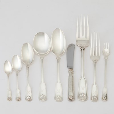 Lot 718 - Tiffany & Co. Sterling Silver "Thread and Shell" Pattern Part Flatware Service