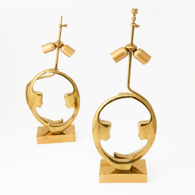 Lot 87 - Pair of Willy Daro Brass Table Lamps