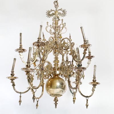 Lot 99 - Baroque Style Tiered Silvered Metal Chandelier