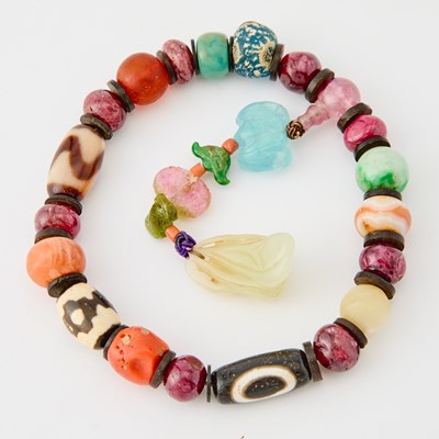 Lot 501 - A Chinese Hardstone Necklace, Tianzhu