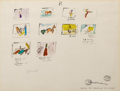 Lot 367 - Signed Bemelmans sketches for Madeline in London