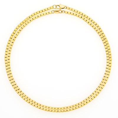 Lot 1179 - Gold Cube Link Necklace, Bijan and Gold Cube Link Necklace