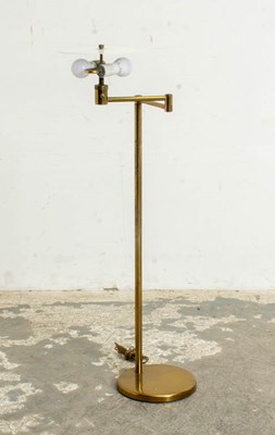 Lot 248 - Brass Swing-Arm Floor Lamp