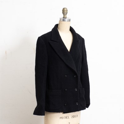 Lot 257 - Chanel Tweed Black Blazer