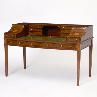 Lot 584 - Regency Satinwood Inlaid Walnut Carlton House Desk