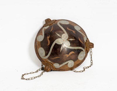 Lot 275 - Herve Wahlen Art Deco Copper and Enamel Ceiling Light