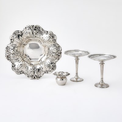 Lot 802 - Reed & Barton Sterling Silver "Francis I" Pattern Fruit Bowl and Small Vase