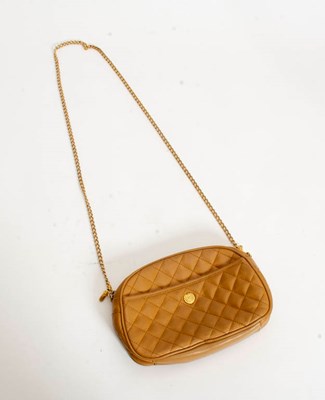Lot 283 - Tan Leather Quilted Handbag