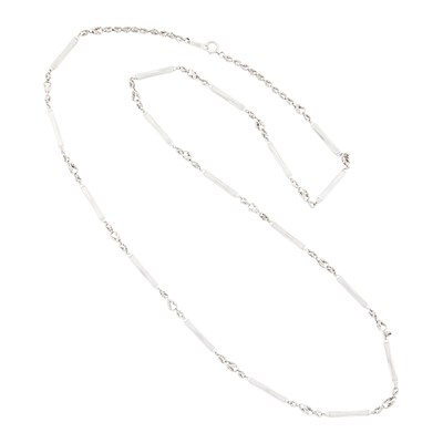 Lot 1079 - Platinum Long Chain Necklace