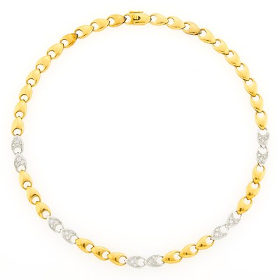 Lot 1172 - Gold, Platinum and Diamond Necklace