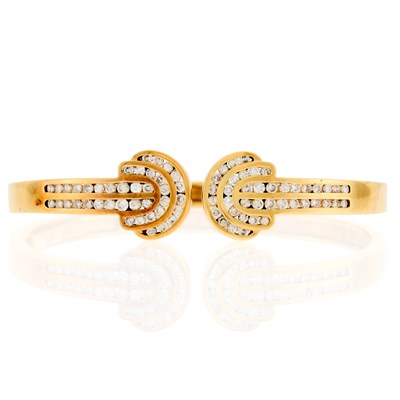 Lot 1030 - Gold and Diamond Bangle Bracelet