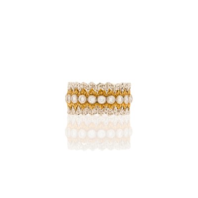 Lot 1012 - Buccellati Two-Color Gold and Diamond Band Ring