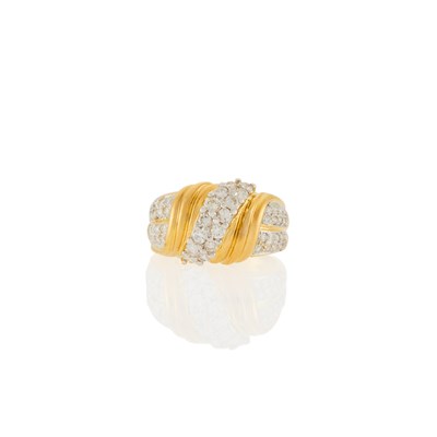 Lot 1158 - Two-Color Gold and Diamond Ring