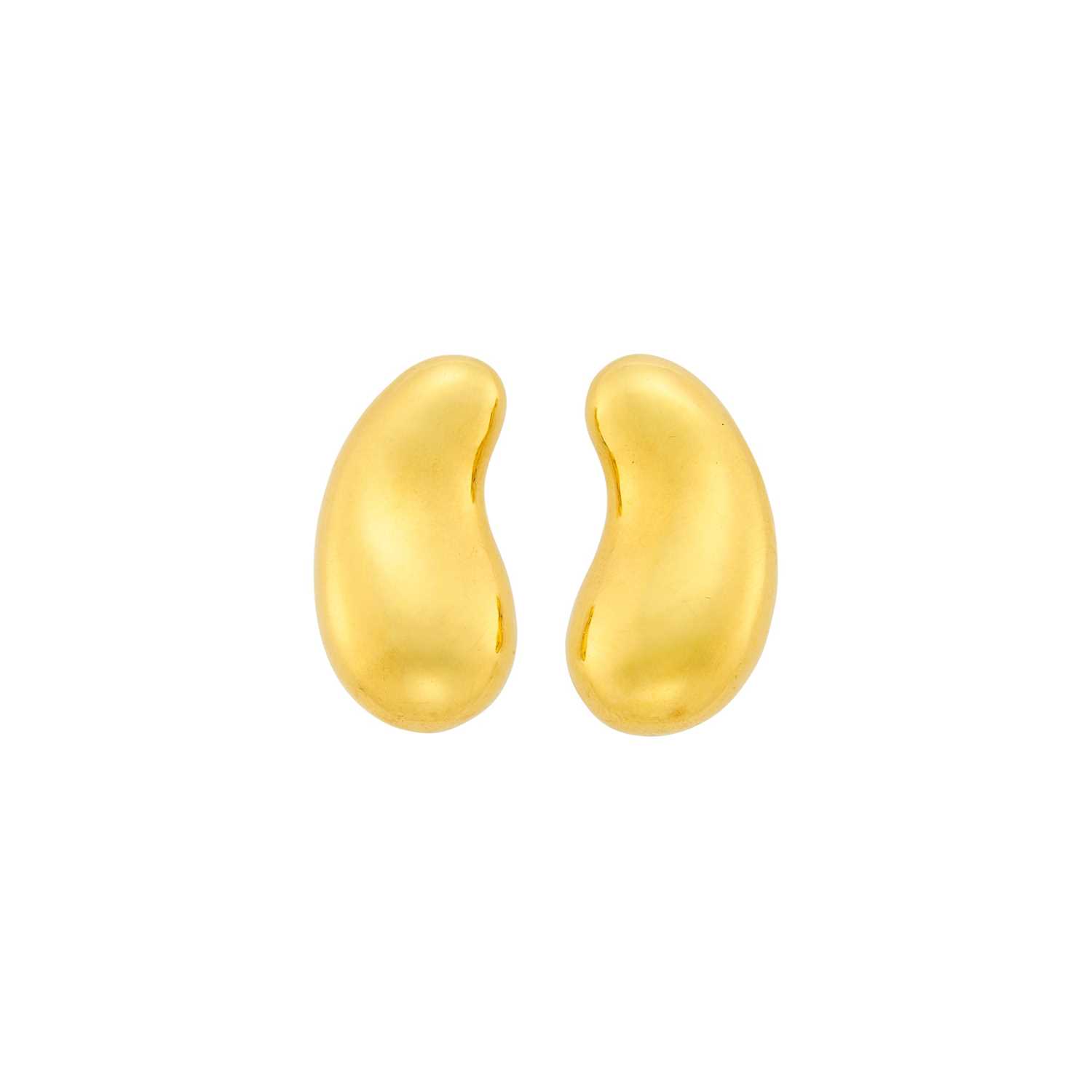 Lot 1 - Tiffany & Co., Elsa Peretti Pair of Gold 'Bean' Earclips