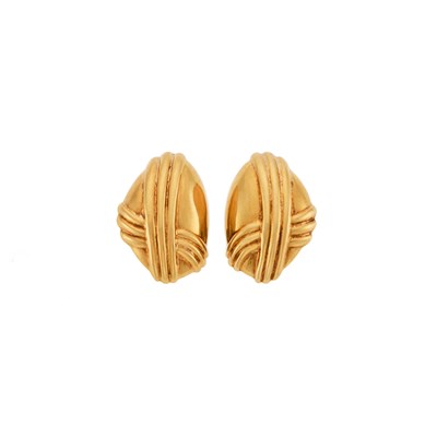Lot 1163 - Pair of Gold Earclips