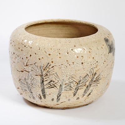 Lot 534 - Japanese Raku-Glazed Pottery Jardiniere